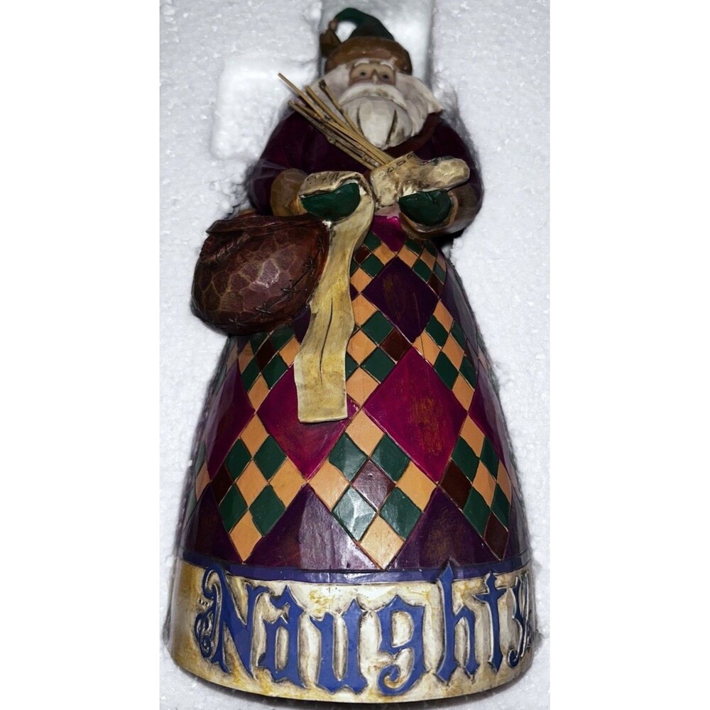 JIM SHORE HEARTWOOD CREEK “HE KNOWS” SANTA NAUGHTY& NICE FIGURINE V400245 10” T